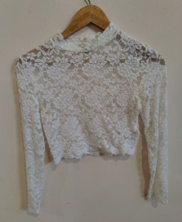 H&M Long Sleeve Lace Crop Top
