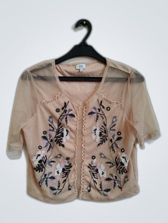 River Island Peach Embellished Top