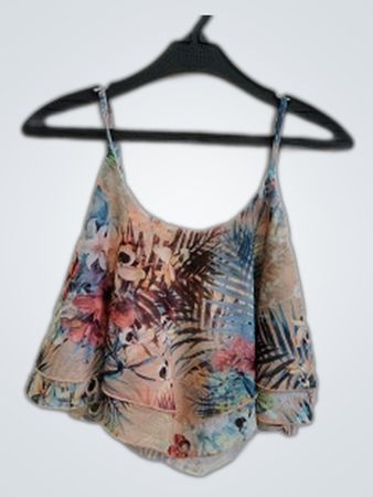 New Look Ruffled Floral Crop Top
