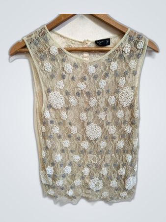 Topshop Lace Embroidered Sleeveless Top