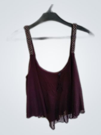 New Look Maroon Sleeveless Crop Top