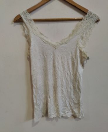 White Lace Trim Top