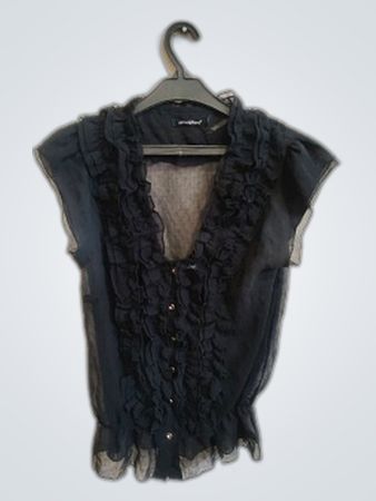 Black Ruffled Top