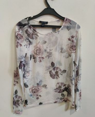 New Look Sheer Floral Long Sleeve Blouse
