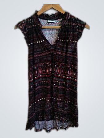 Yessica Printed Ruffle Blouse