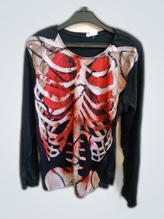 Unbranded Skeleton Print Long-Sleeve Top