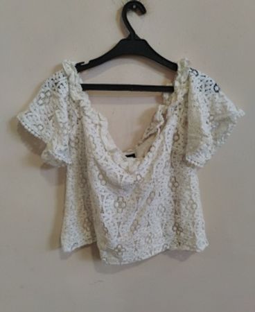 Topshop White Lace Top
