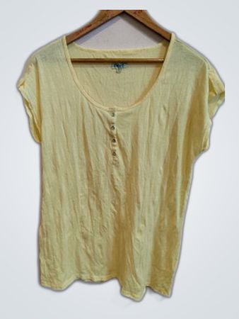 Fashion Wear Yellow Scoop Neck Top