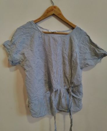 Warehouse Striped Tie-Front Top