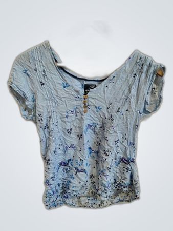 Mango Blue Floral Blouse