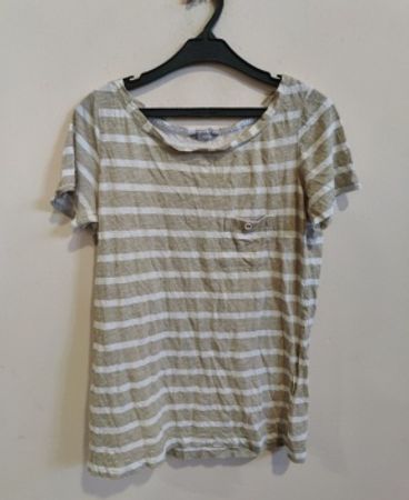 Brown and White Striped T-Shirt