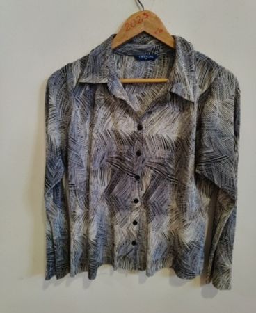 Twotone Patterned Long Sleeve Shirt