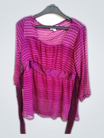 Isla Lange Target Maternity Purple Print Blouse
