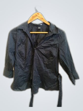 H&M Black Wrap Blouse