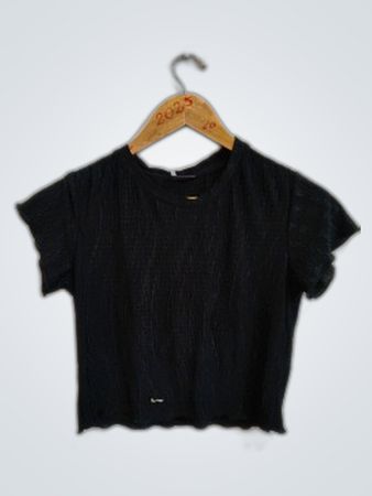 Black Short-Sleeve Top