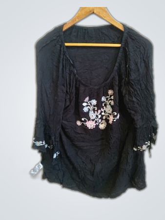 Black Embroidered Top