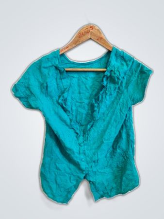 Teal Short-Sleeve Romper
