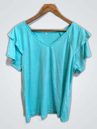 Teal Blue Short Sleeve Top