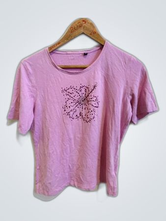 Purple T-Shirt with Butterfly Design