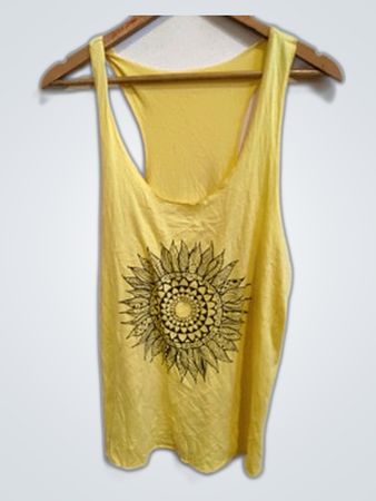 Yellow Tank Top with Sun Design