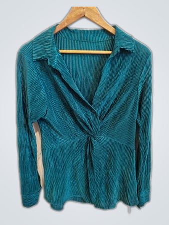 Teal Green Long Sleeve Blouse