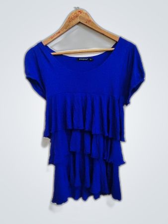 Blue Ruffled Top
