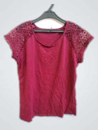 Pink Lace Sleeve Top