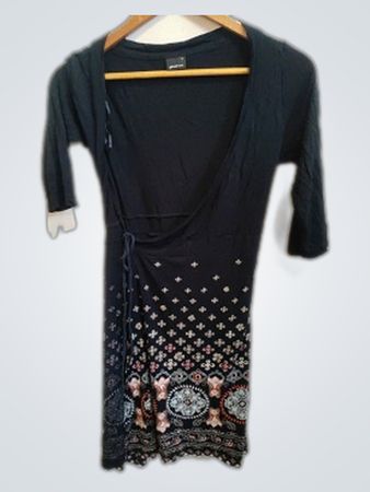 Gina Tricot Black Dress with Embellished Hem