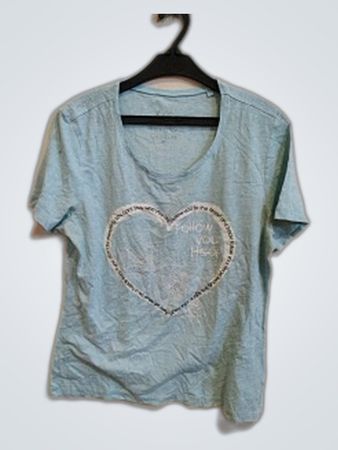 Light Blue T-Shirt with Heart Design