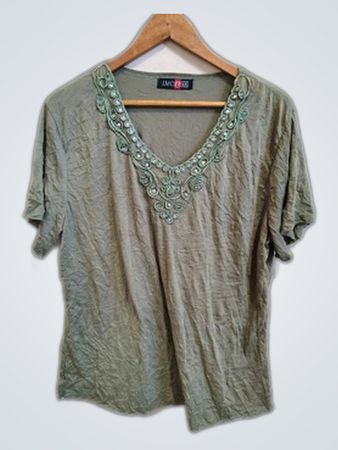 LMC Embroidered V-Neck Top