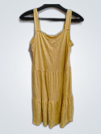 Unbranded Yellow Tiered Ruffle Cami Dress