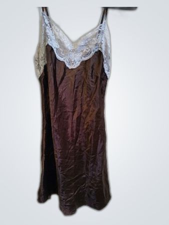 Brown Lace Trim Nightgown