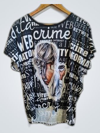 Graphic T-Shirt with Web Crime Design