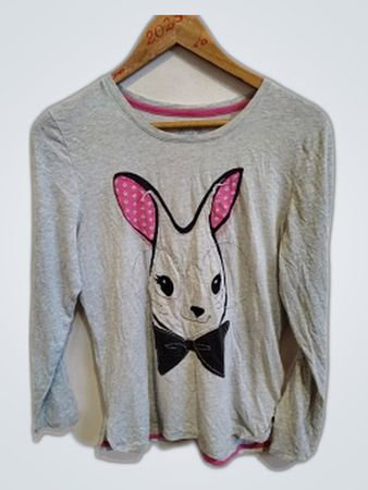 Fancy Bunny Long Sleeve Bunny Graphic T-Shirt