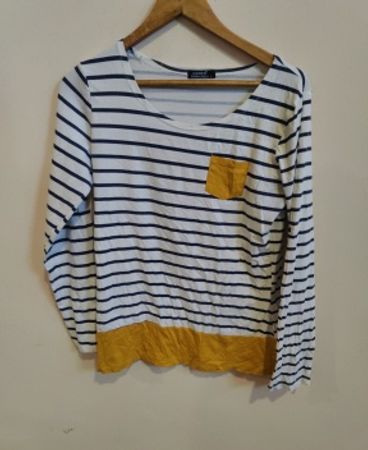 Gusta Fashion Jeans Long Sleeve Striped Shirt