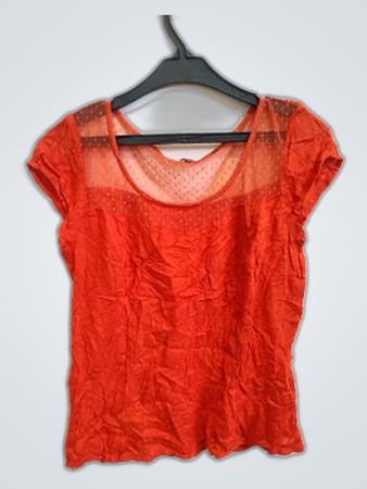Orange Sheer Top