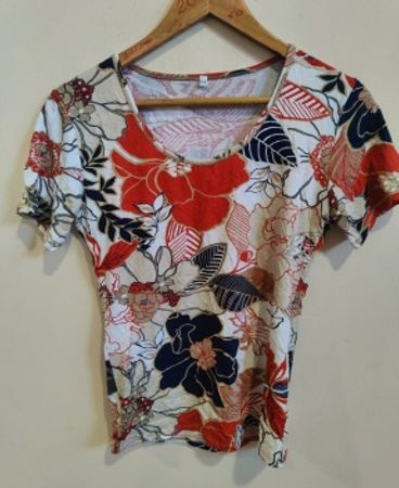 Unbranded Floral Print Short-Sleeved Blouse