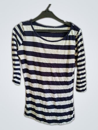 Blue and White Striped Top