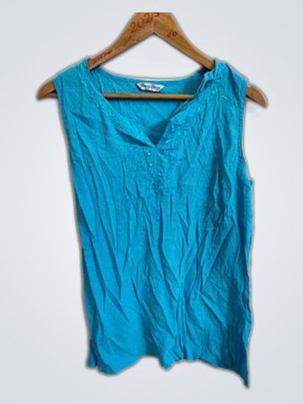 Huang Deng Blue Sleeveless Top