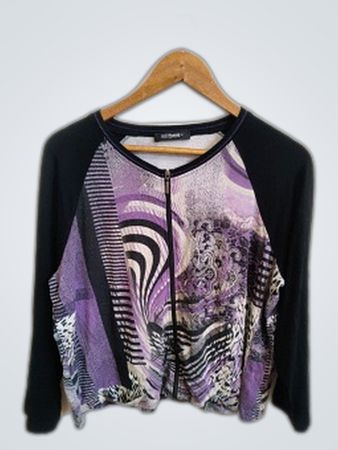 Gollehaug Purple and Black Long-Sleeve Top