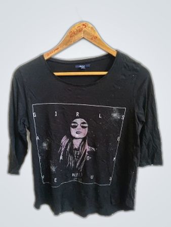 Kiabi Black Graphic T-Shirt