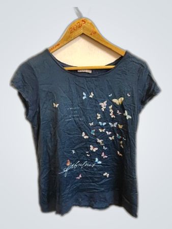 Orsay Blue Butterfly Graphic T-Shirt