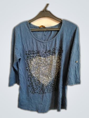 Blue Sequin Heart T-Shirt