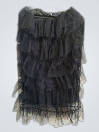 Black Ruffled Tulle Top