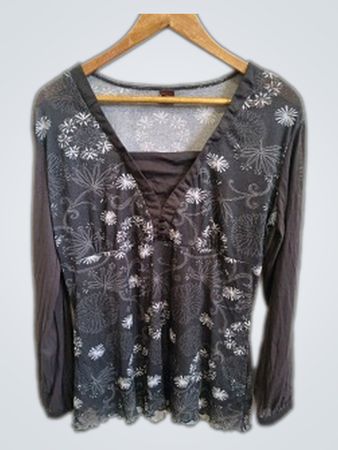 Blancheporte Gray Floral Top