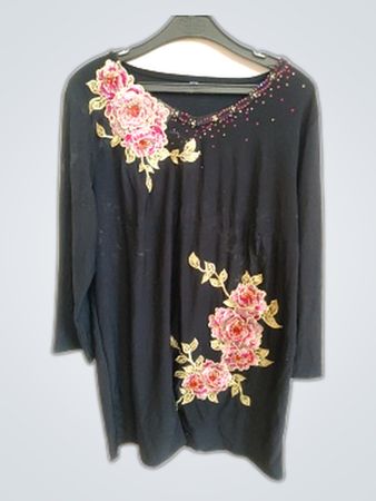 Black Floral Blouse