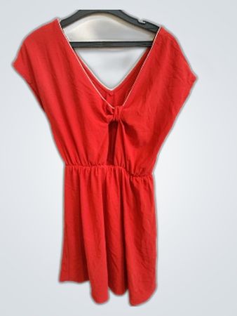 Red V-Neck Dress