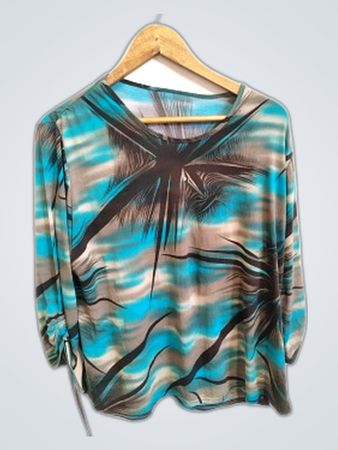 Blouse with Palm Tree Design