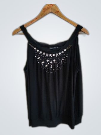 Women Only Black Sleeveless Top