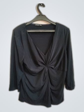Breal Black Twist Front Blouse